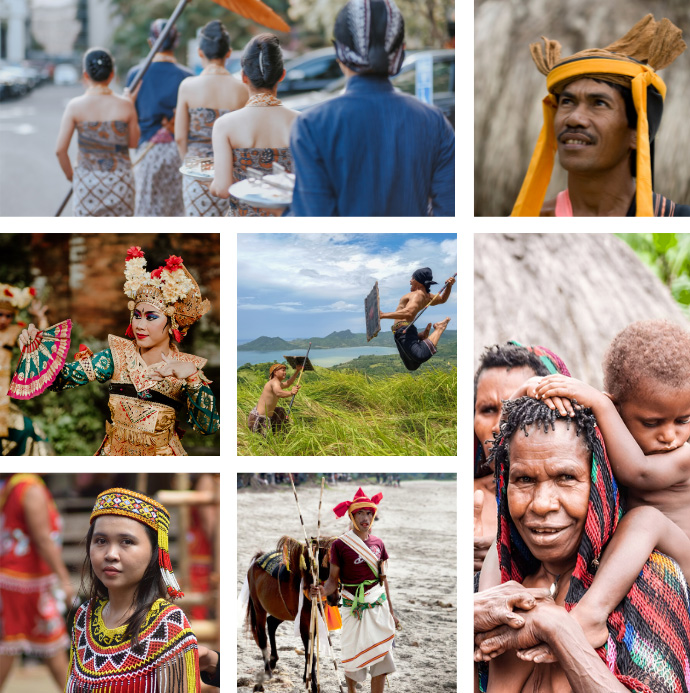 Bhinneka Tunggal Ika Indonesia cultural illustration